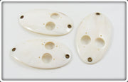 Mother Of Pearl Red Eye Wiggler Blank Lot Of Three Lures