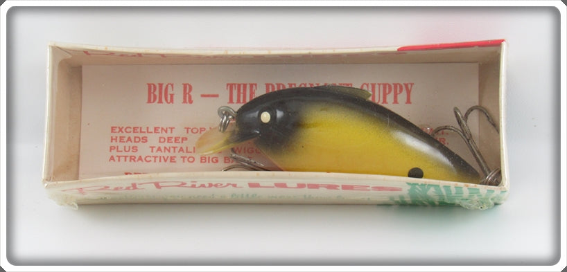 big r fishing lures Red River Lures Yellow & Black Big R The Pregnant Guppy Lure In Box