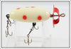 Vintage Helin White Red Spots Fishcake Lure In Box