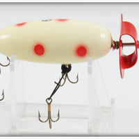 Vintage Helin White Red Spots Fishcake Lure In Box
