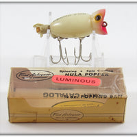 Vintage Arbogast Luminous 3/8 Oz Hula Popper Lure In Box