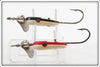 Al Foss Red & White and Black & White Oriental Wiggler No. 4 Pair