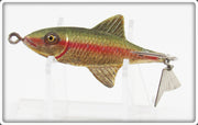 Vintage Fred Arbogast Green, Red & Gold Tin Liz Lure