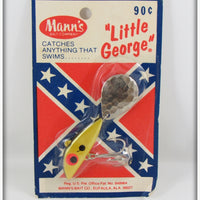 Vintage Mann's Bait Co Yellow Little George Lure On Card 