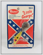 Vintage Mann's Bait Co Yellow Little George Lure On Card 