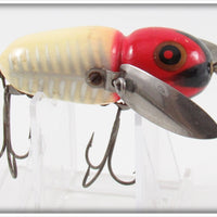 Vintage Heddon Red & White Shore Crazy Crawler Lure