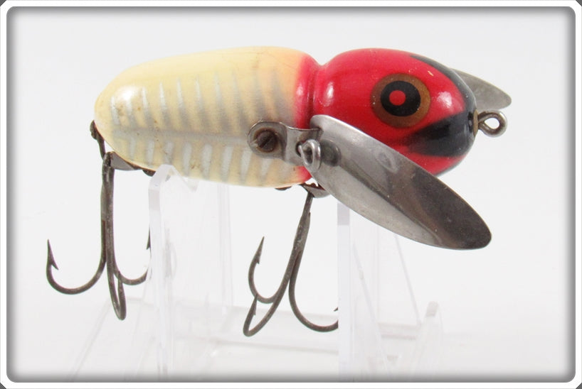 Vintage Heddon Red & White Shore Crazy Crawler Lure