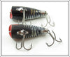 Heddon Black Shore Chugger Jr Pair 9520 XBW
