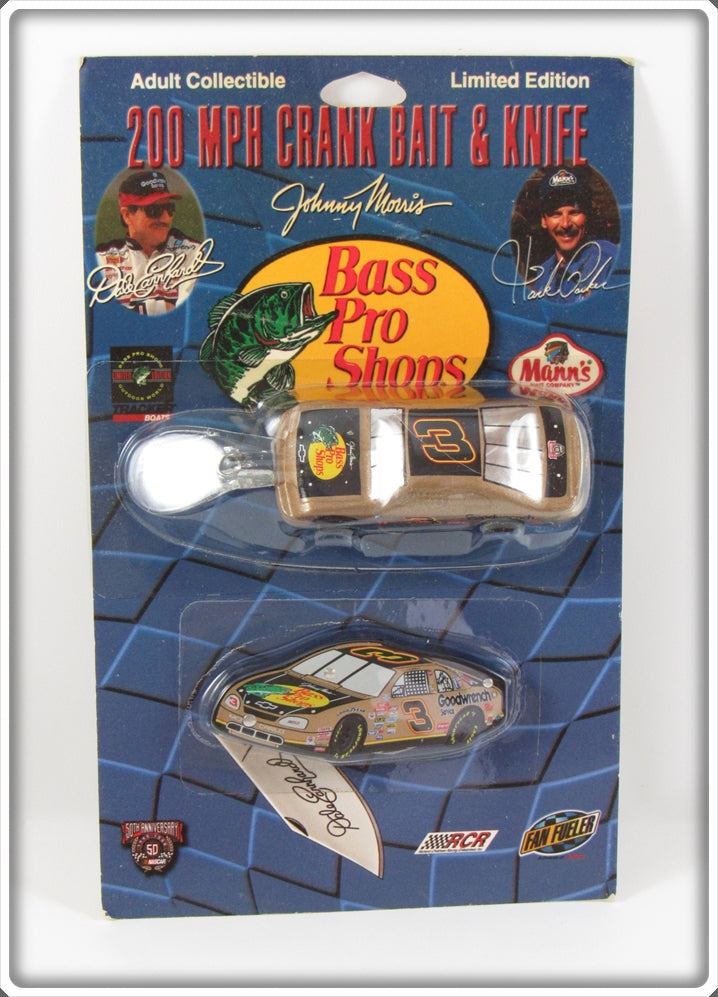 Mann's Nascar Dale Earnhardt 200 MPH Crank Bait & Knife On Card