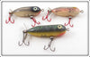 Vintage Heddon Fishable Tiny Torpedo & Baby Torpedo Lure Lot Of Three