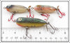 Heddon Fishable Tiny Torpedo & Baby Torpedo Lot Of Three