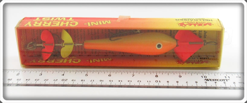 Hellraiser Tackle Co Orange Chartreuse Mini Cherry Twist Lure In Box