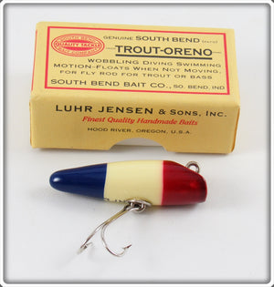 NFLCC Luhr Jensen South Bend Red, White & Blue Trout Oreno Lure In Box