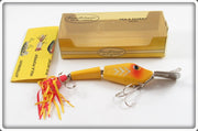 Vintage Fred Arbogast Yellow Shore Hula Diver Lure In Box