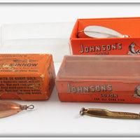 Johnson's Fly Rod Lujon & Silver Minnow Lot Of Three With Boxes