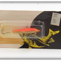 Vintage Rapala Gold Fluorescent Red Jigging Lure On Card