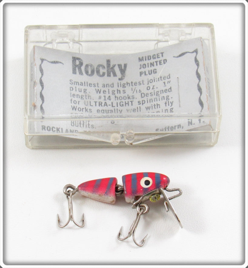 Vintage Rockland Tackle Co Rocky Midget Jointed Plug In Box