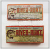 Vintage Heddon Strawberry & Unmarked River Runt Empty Lure Box Pair
