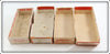 Heddon Strawberry & Unmarked River Runt Empty Box Pair