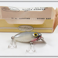 Vintage Arbogast Silver Flitter Spin Hula Dancer Lure In Box