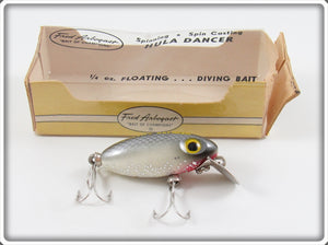 Vintage Arbogast Silver Flitter Spin Hula Dancer Lure In Box