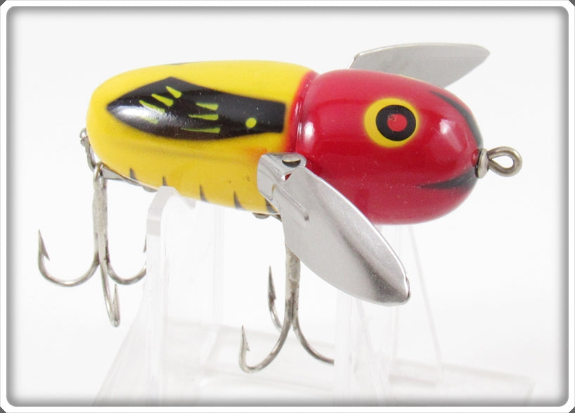 Vintage Heddon Yellow Red Head Crazy Crawler Spook Lure