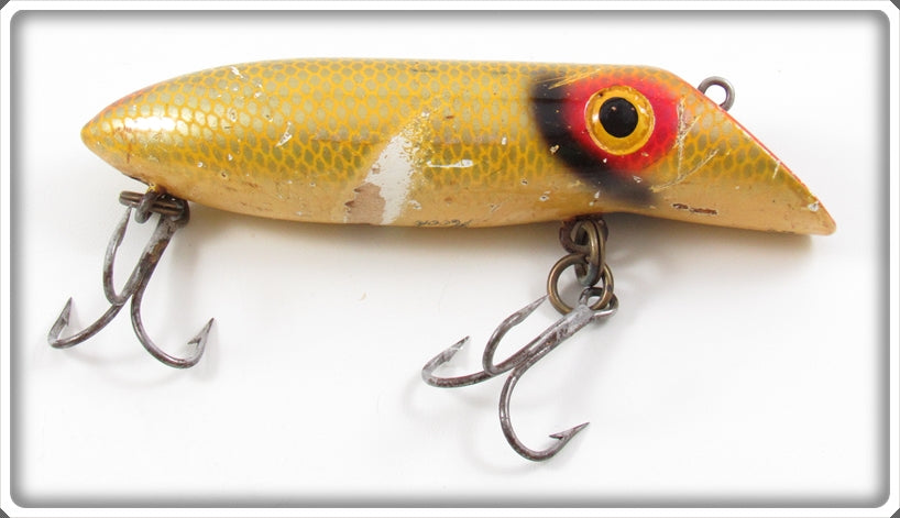 Vintage Hook Bros Yellow & Silver Scale #5 Salmon Plug Lure