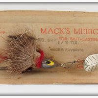 Vintage Mack's Minnow Bug Brown Mack's Favorite Lure On Card