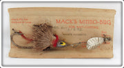 Vintage Mack's Minnow Bug Brown Mack's Favorite Lure On Card