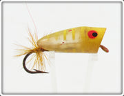Vintage Heddon Yellow Shore Fly Rod Popper Spook Lure