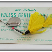 Wilson Tackle Co. Yellow Weedless Genie Bass Lure On Card