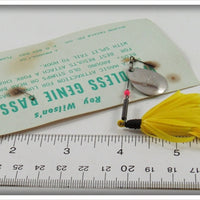 Wilson Tackle Co. Yellow Weedless Genie Bass Lure On Card