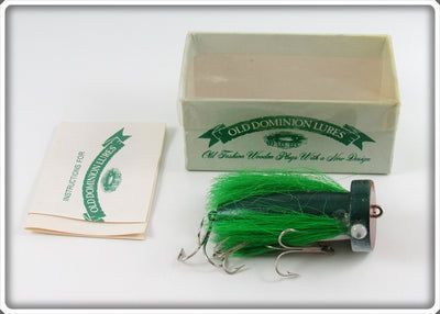 Vintage Old Dominion Lures Green Mr Whiskers Lure In Box