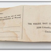 The Weezel Bait Co Yellow The Weezel Casting Feathered Minnow On Card