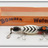 Vintage Bomber Black With White Ribs Water Dog Lure In Box 