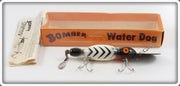 Vintage Bomber Black With White Ribs Water Dog Lure In Box 