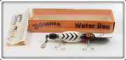 Vintage Bomber Black With White Ribs Water Dog Lure In Box