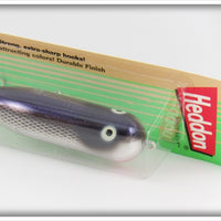 Heddon Nickel Black Shiner With Glitter Magnum Torpedo Lure On Card