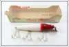 Vintage Creek Chub Red Head White Pikie Lure In Box 702 W