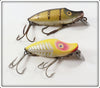 Vintage Heddon Pike Scale & Yellow Shore River Runt Pair