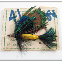 Vintage Pflueger Lord Baltimore Ideal Bass Fly On Card