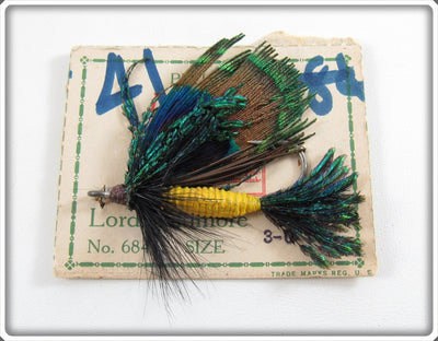 Vintage Pflueger Lord Baltimore Ideal Bass Fly On Card