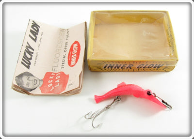 Vintage Lucky Lady Fluorscent Red Inner Glow Lure In Box