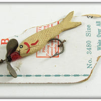 Vintage Pflueger White Biz Minnow Lure On Partial Card