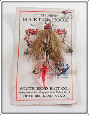 Vintage South Bend Bucktail Hook On Card 