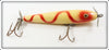 Vintage Jenson Fishing Tackle Inc White Red Snake Line Torpedo Lure