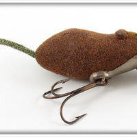 Vintage Paw Paw Brown Flocked Mouse Lure 