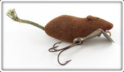 Vintage Paw Paw Brown Flocked Mouse Lure 