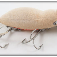 Vintage Heddon White Flocked Meadow Mouse Lure