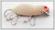 Vintage Heddon White Flocked Meadow Mouse Lure